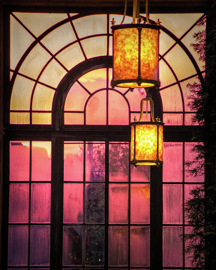 Pink Sunset and Lanterns Photograph by Kristia Adams