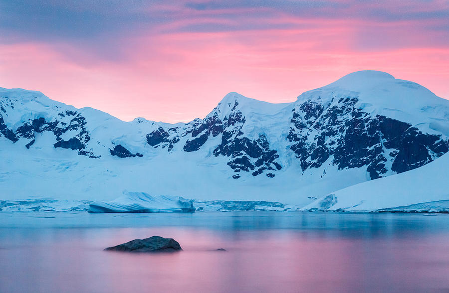 Pink Sunset Antarctica Photograph by David Merron Photography