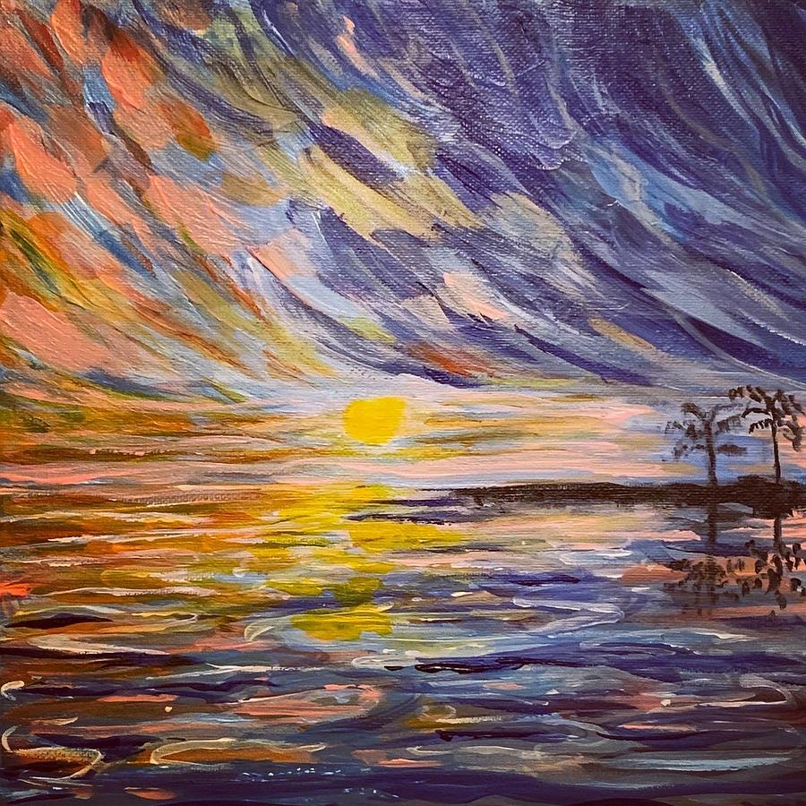 Pink Sunset Painting by Melissa Manning-Borland