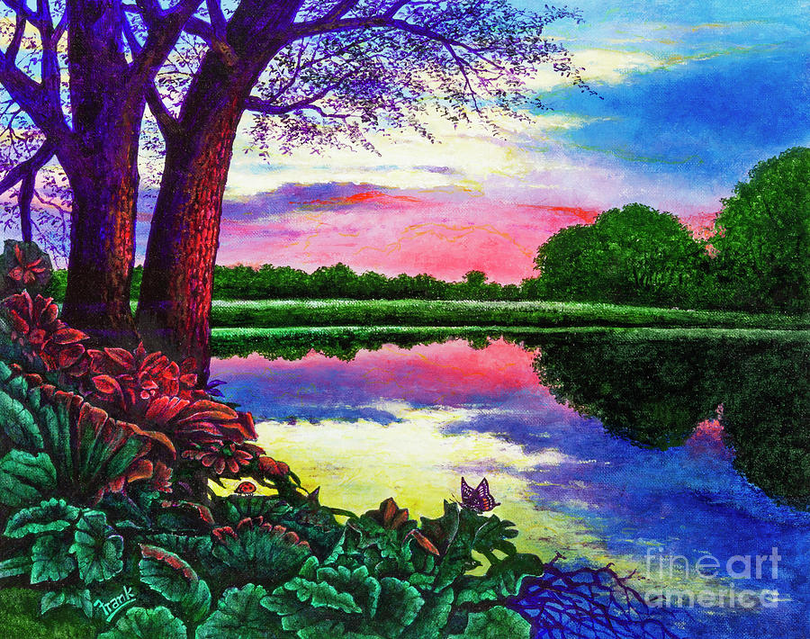 Sunset Painting - Pink Sunset by Michael Frank