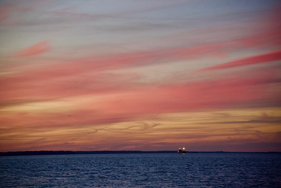Pink Sunset Over Port Royal Sound Photograph by Dennis Schmidt