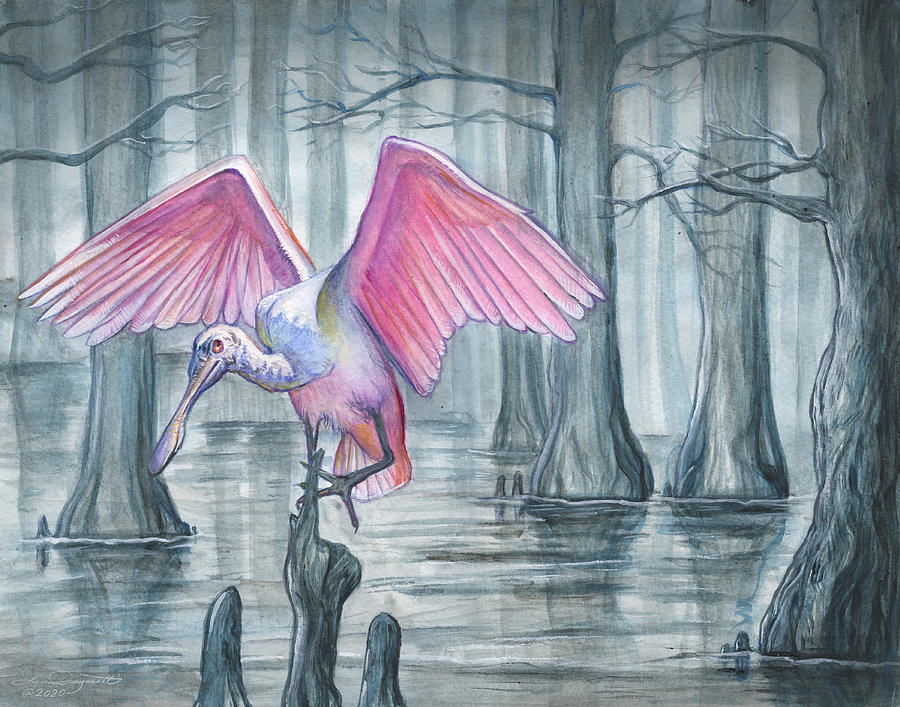 Pink Swamp Surprise Painting by Lisa Dragonetti - Pixels