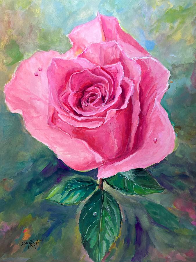 Pink Tea Rose Painting by Jean Costa - Fine Art America