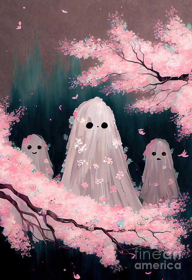 Magnolia Movie Painting - Pink Tree Ghost  by N Akkash