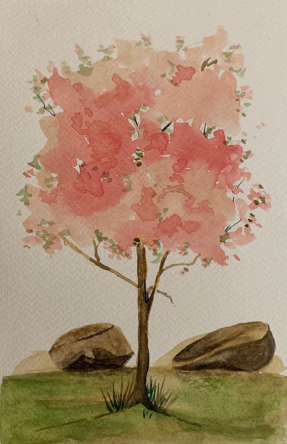Pink Tree Painting by Inez Ellen Titchenal