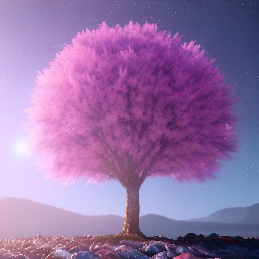 Pink Tree of Life Digital Art by Lisa Pearlman