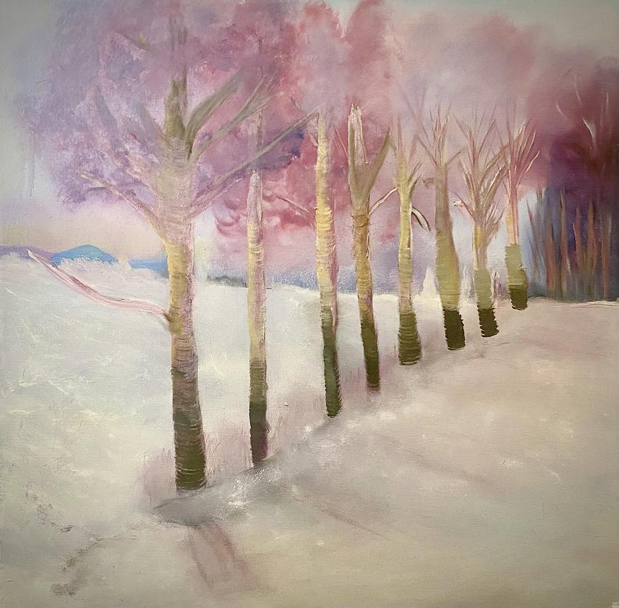 Pink Trees  Painting by Monica Hebert