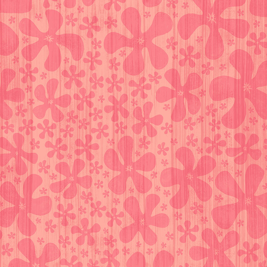 Pink Tropical Floral Pattern - Art by Jen Montgomery Painting by Jen Montgomery