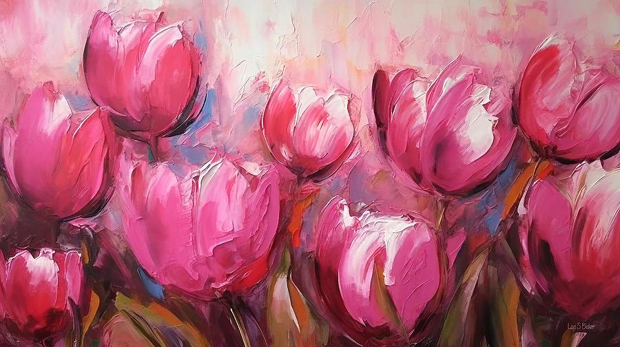 Pink Tulip Twirl Digital Art by Lisa S Baker