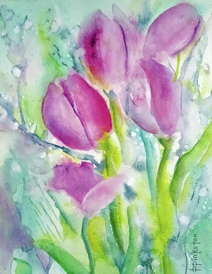 Pink Tulips Painting by Betty Pinkston - Fine Art America