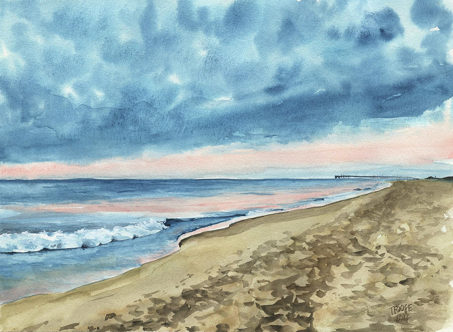 Pink Virginia Beach Painting by Taphath Foose - Fine Art America