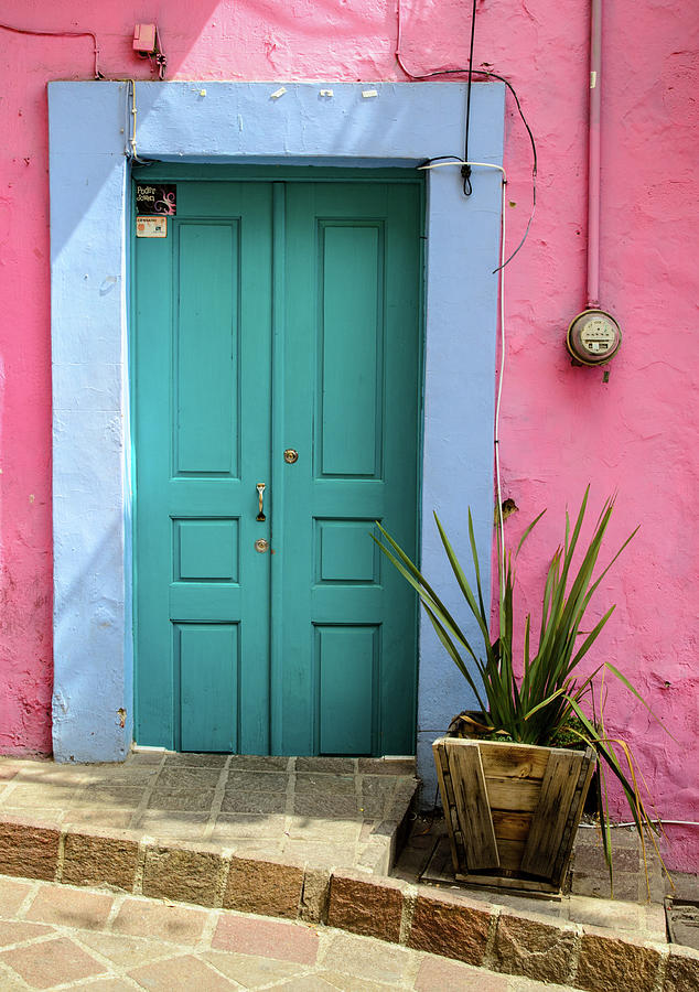 Pink Wall, Blue Door Photograph by Rob Huntley - Fine Art America