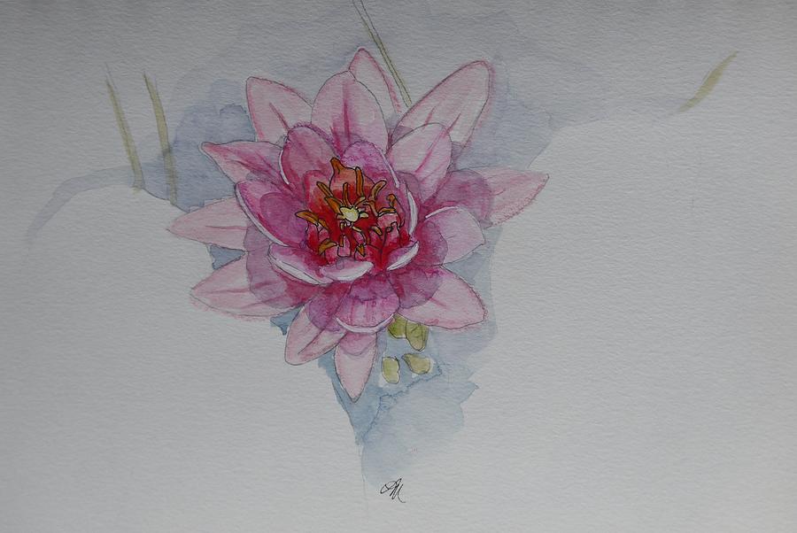 Pink water lily Painting by Lisa Mutch
