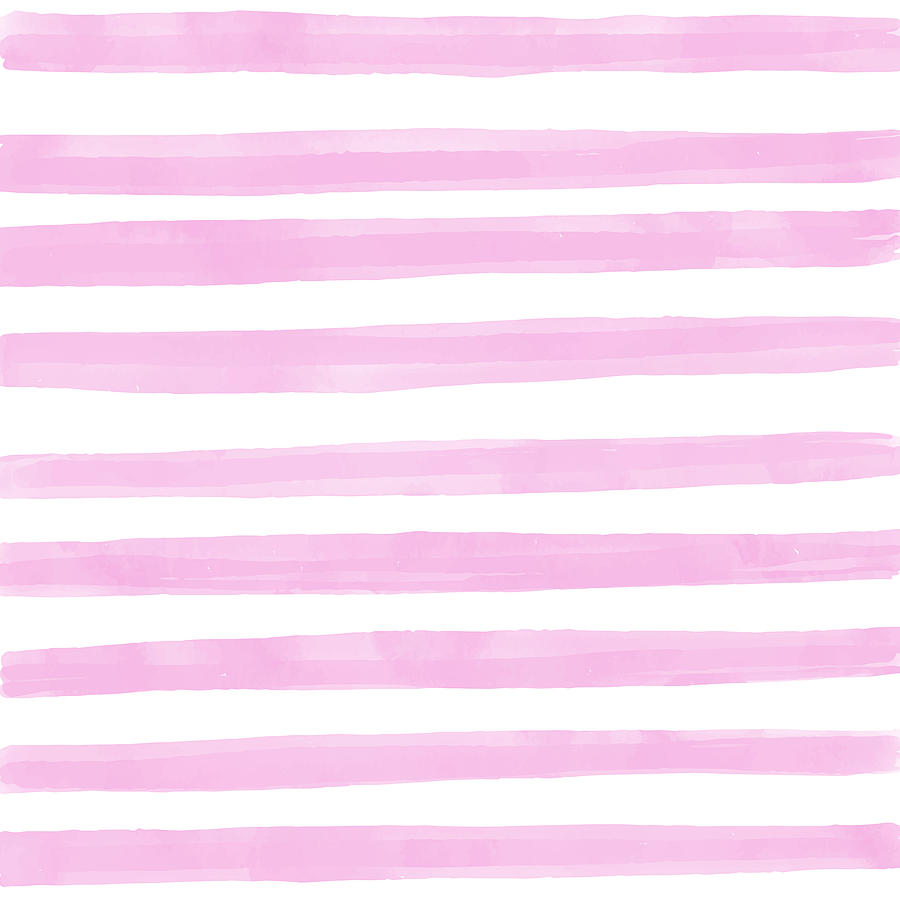 Pink Watercolor Stripes Pattern Background. Summer Concept, Design Element. Drawing by Gokcemim
