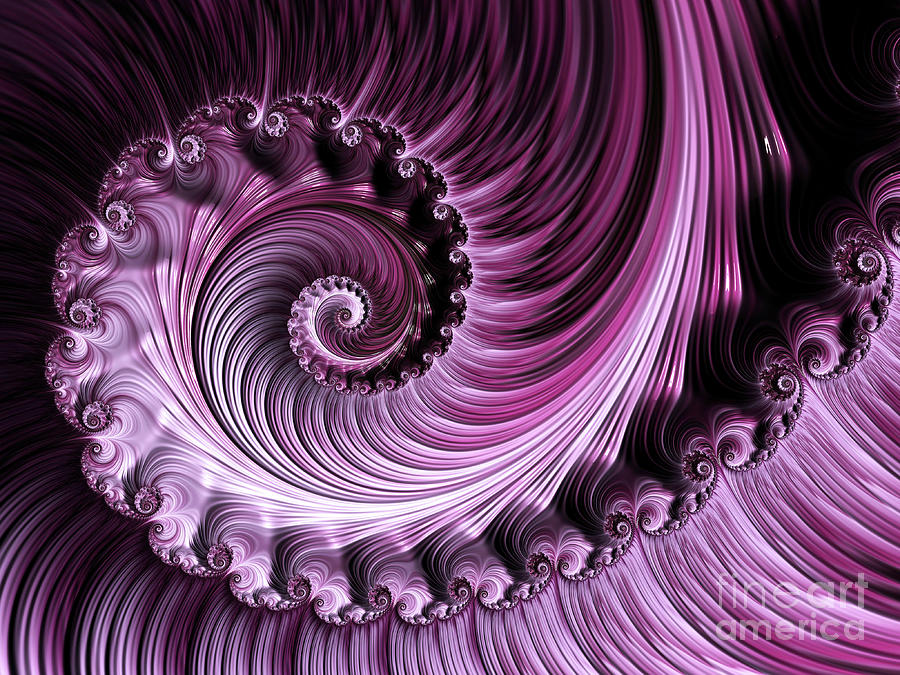 Abstract Digital Art - Pink Whirl by Elisabeth Lucas