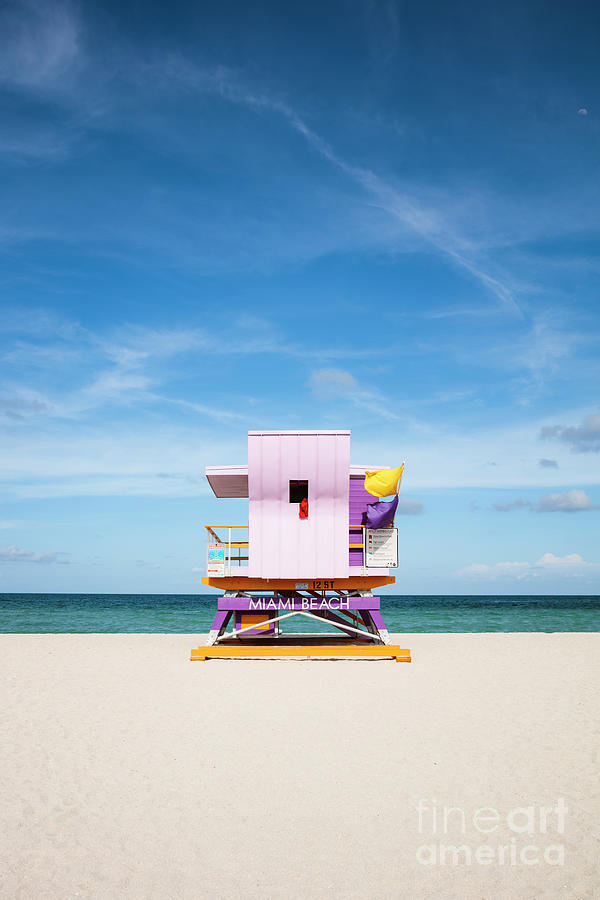 Pink cabin on Miami beach Photograph by Matteo Colombo