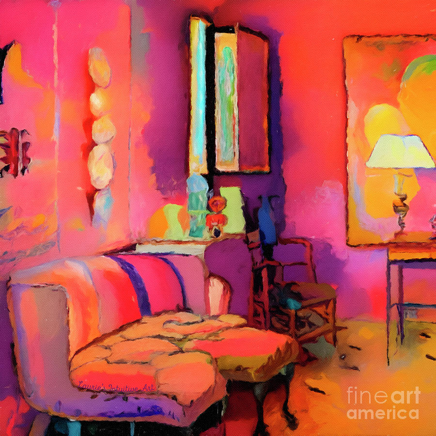 Pinkish Lounge Room Digital Art by Lauries Intuitive