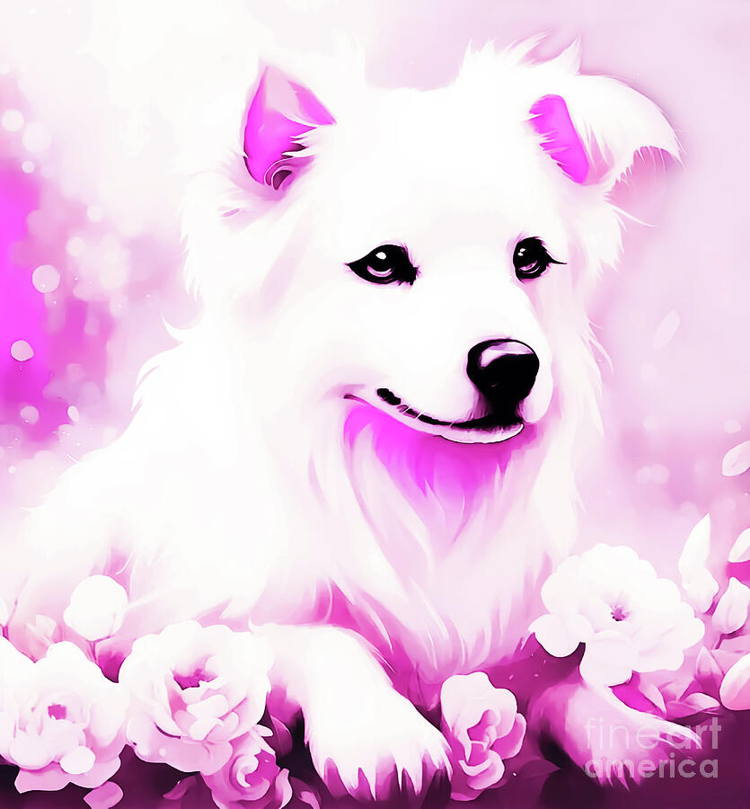Pinkish Puppy Digital Art by Eddie Eastwood