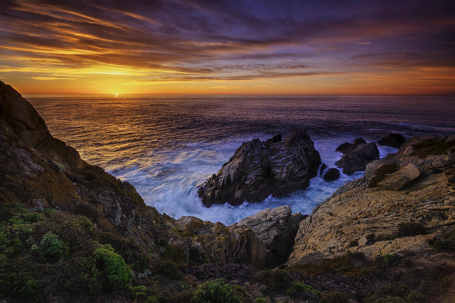 Pinnacle Peak Sunset, Point Lobos State Reserve Photograph by Don Smith