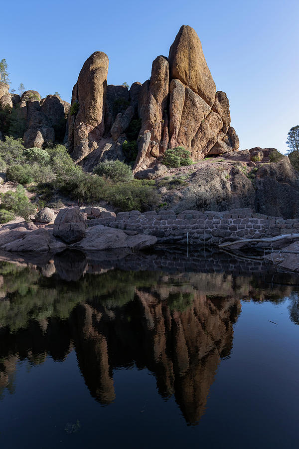 Pinnacles Reflection in Bear Gulch Reservoir Photograph by Rick Pisio