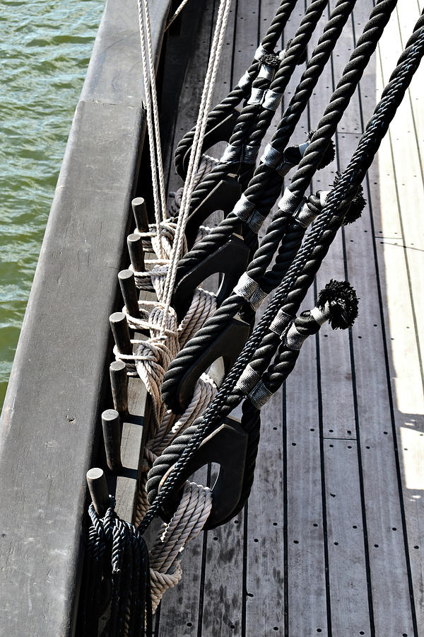 Pintas Main Sail Rigging  Photograph by Kathy K McClellan