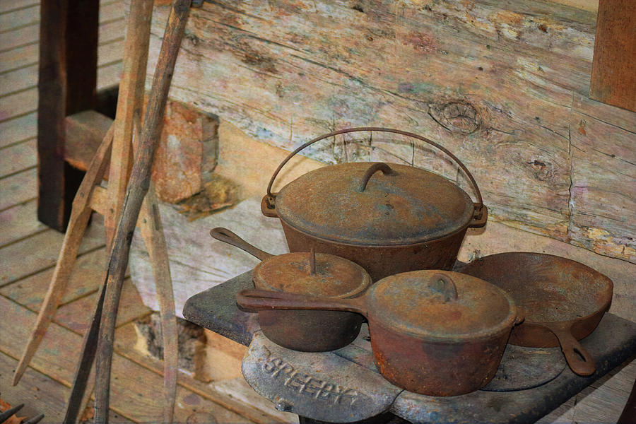 Pioneer Cooking Scene Photograph by Robert Tubesing - Fine Art America