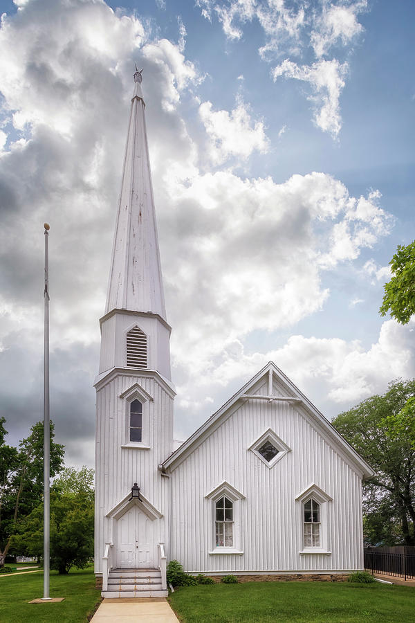 Pioneer Gothic Church - Dwight, Illinois Photograph by Susan Rissi Tregoning