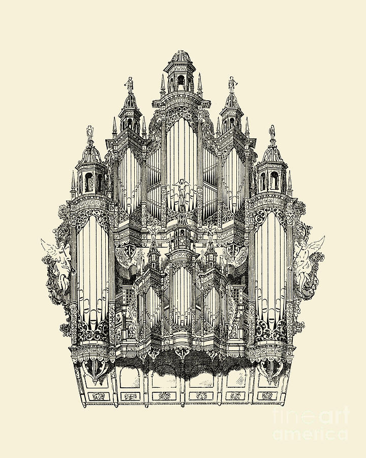 Music Digital Art - Pipe Organ by Madame Memento