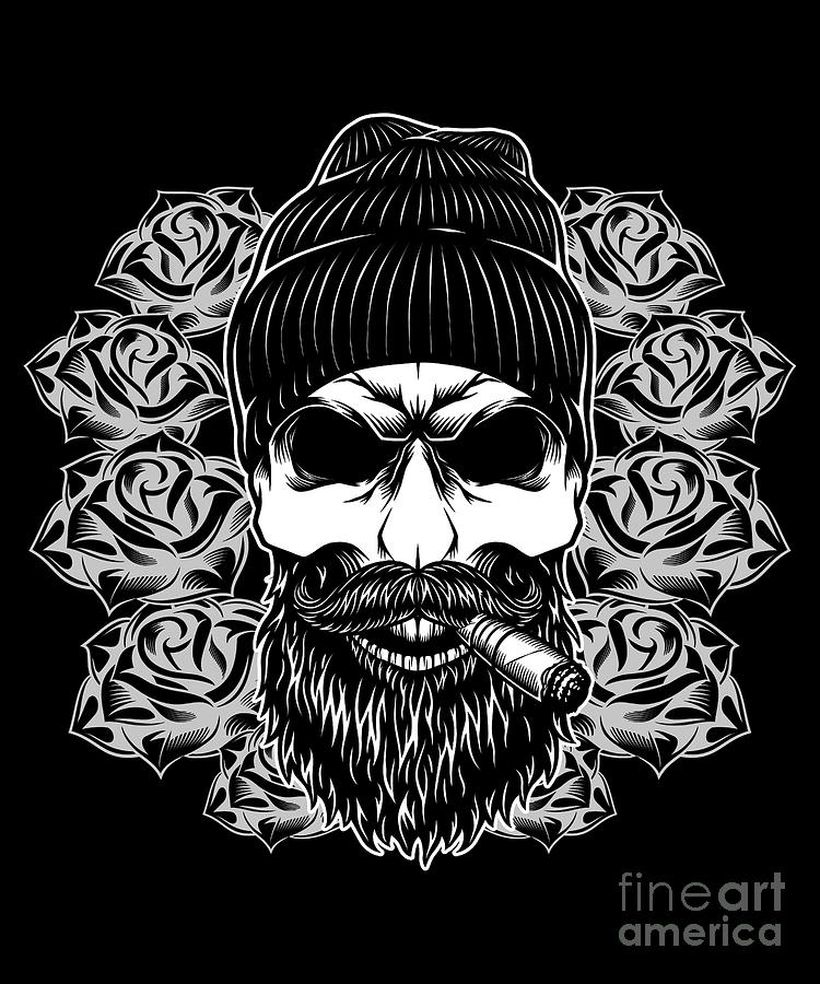 Pipe Smoker Hipster Bearded Brutal Extravagant Gift Digital Art by ...
