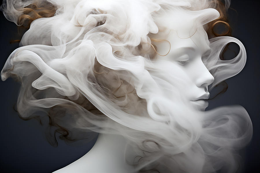 Pipedream Girl Goes Up In Smoke Digital Art By Jim Brey Fine Art America