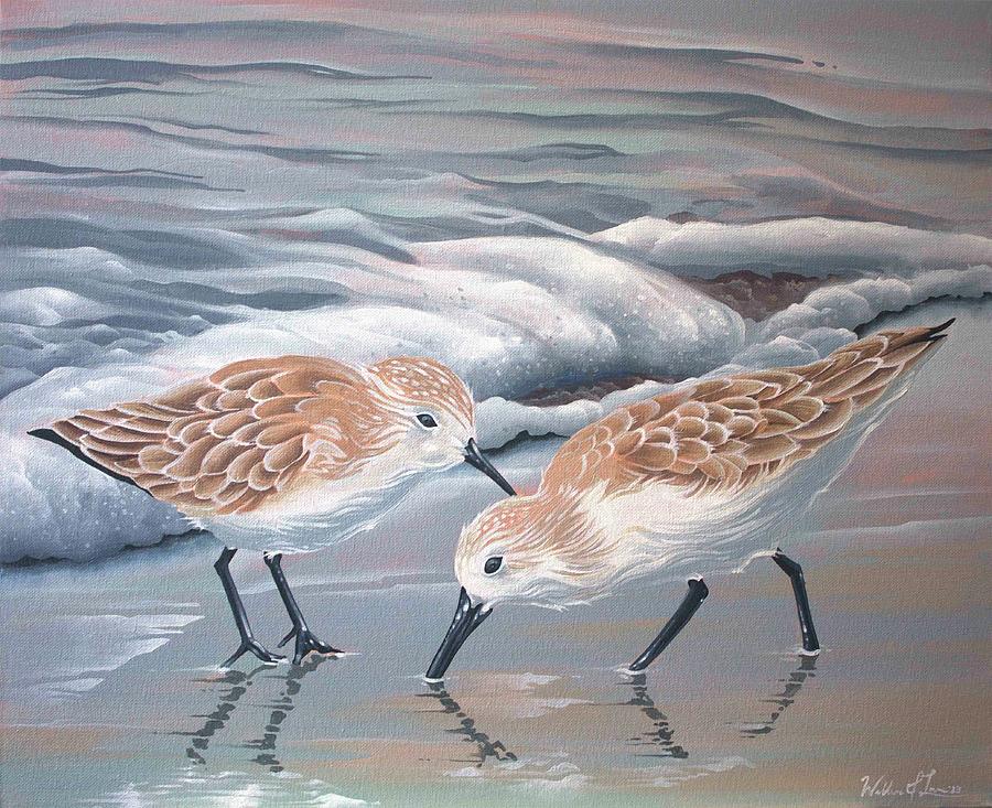 Pipers - Beach Chickens Painting by William Love