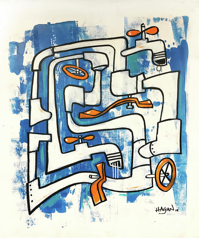 Cubist Painting - Pipes No. 2 by Sean Hagan