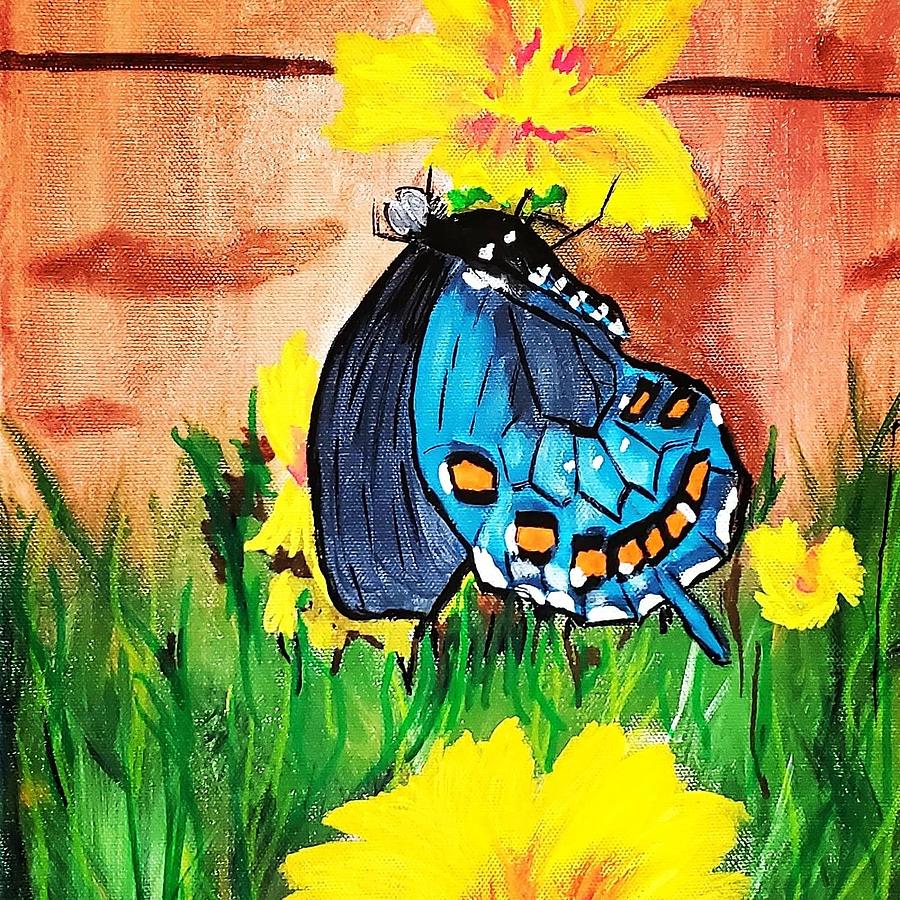 Pipevine Swallowtail  Painting by Amy Kuenzie