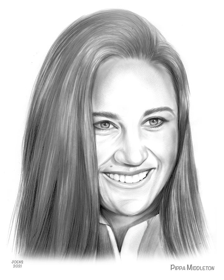 Pippa Middleton Drawing - Pippa - pencil by Greg Joens Pippa Middleton Drawing - Pippa - pencil by Greg Joens