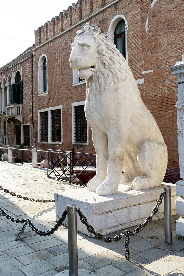 Piraeus Lion - An Ancient Greek Statue Guarding The Venetian Arsenal Photograph