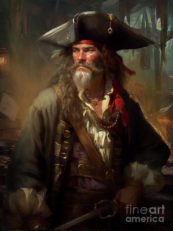 Golden Age Of Piracy Digital Art - Pirate Calico Jack Rackham by Shanina Conway