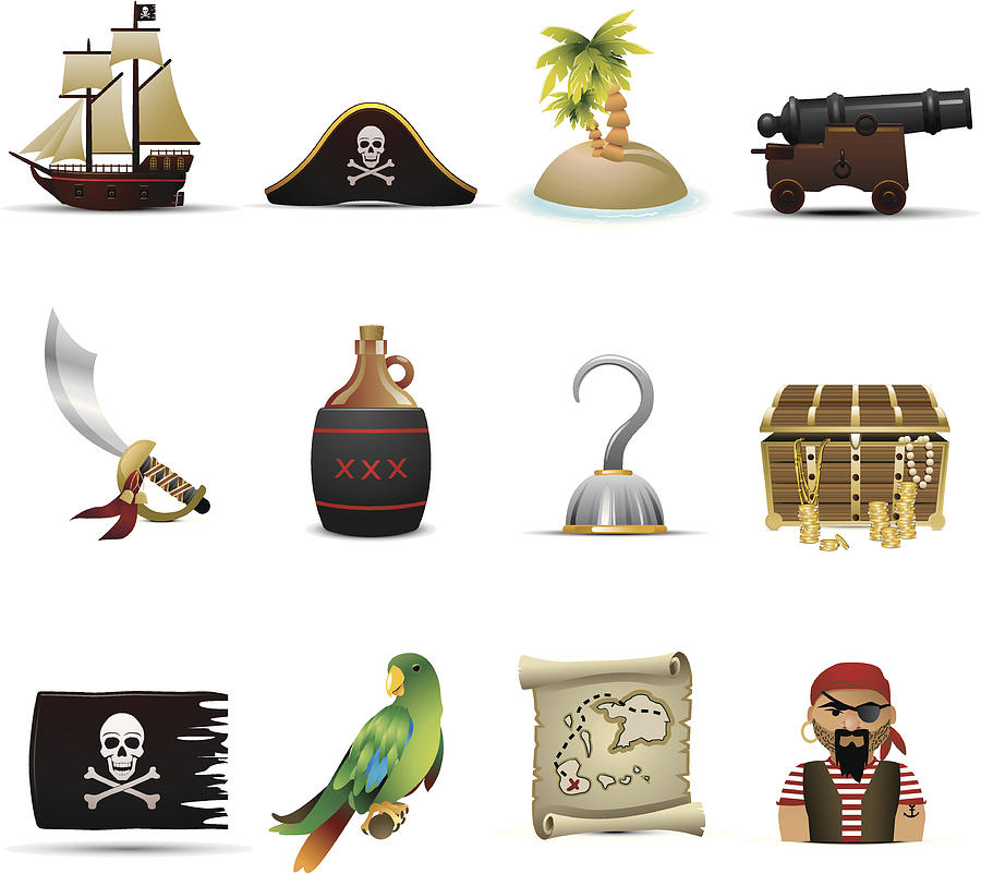 Pirate Icons Drawing by Lumpynoodles