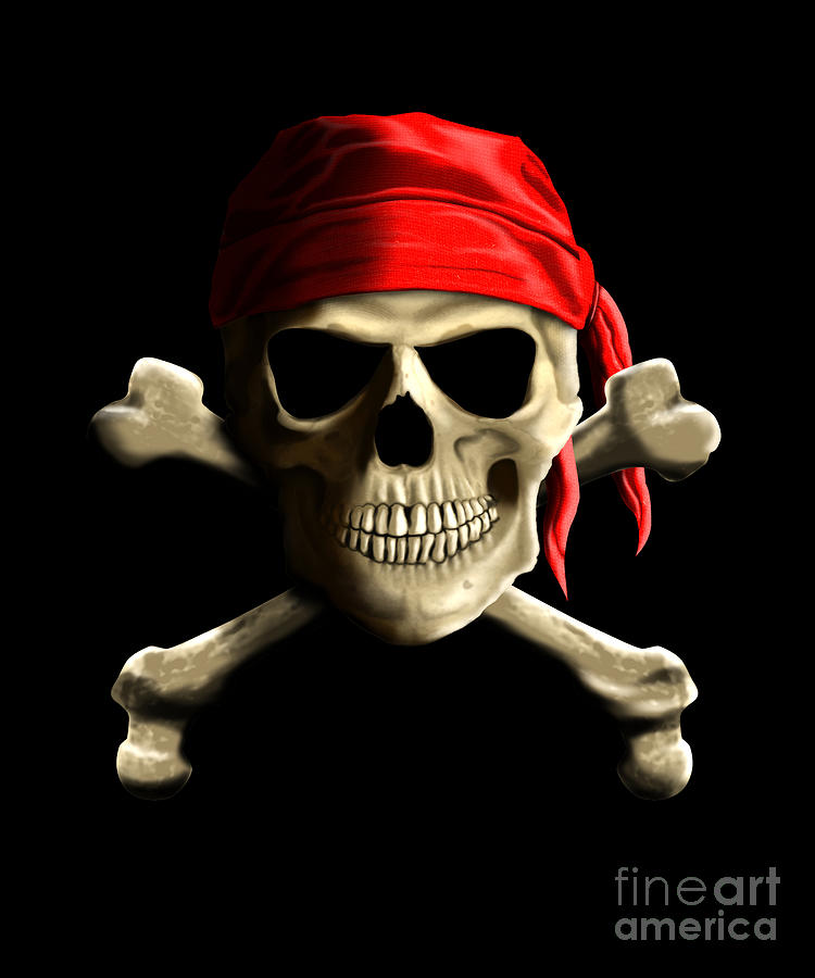 Skull Digital Art - Pirate Jolly Roger by MacDonald Creative Studios