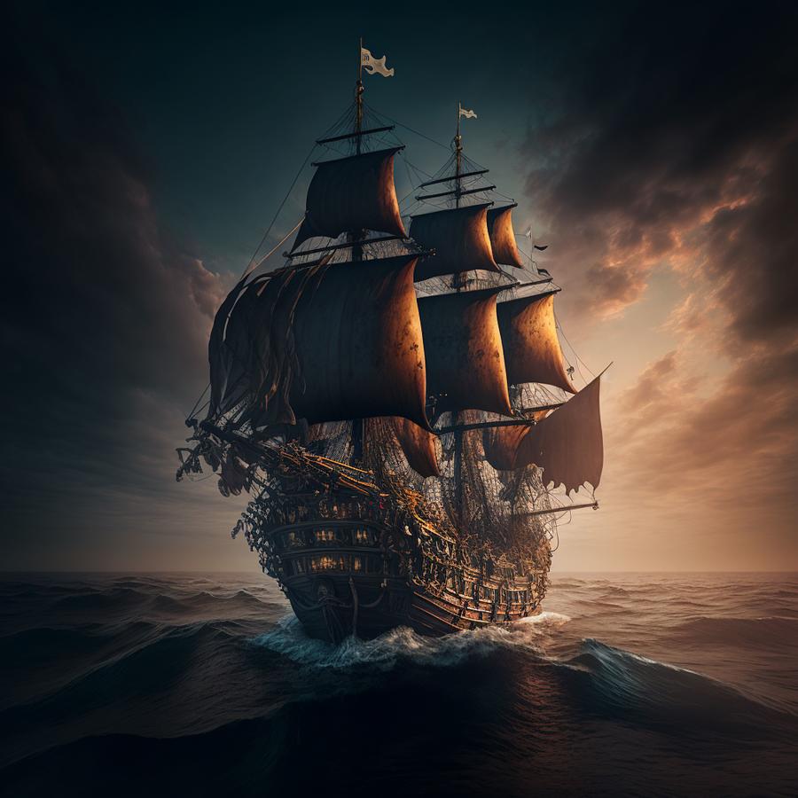 Pirate Ship Digital Art by Albrim Sela - Fine Art America