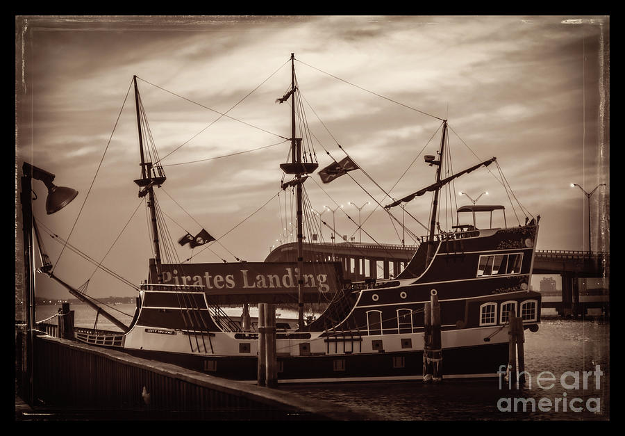 Pirate Ship in Sepia Photograph by Imagery by Charly