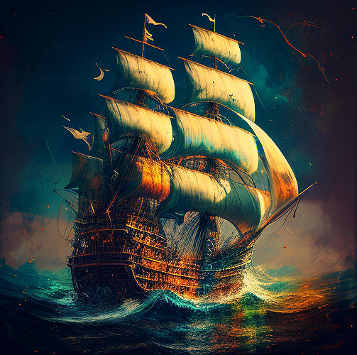 Pirate Ship Digital Art by Jeff Miller - Pixels