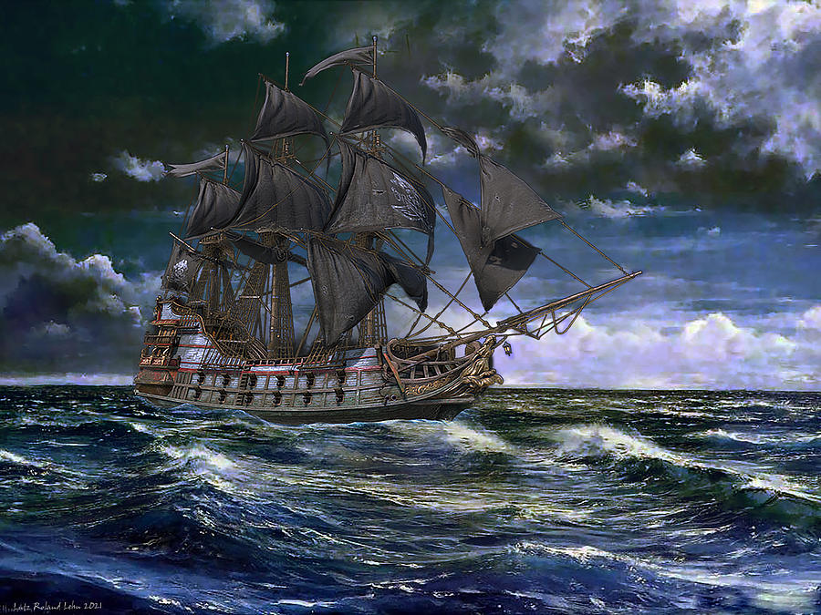 Pirate Ship Digital Art by Lutz Roland Lehn