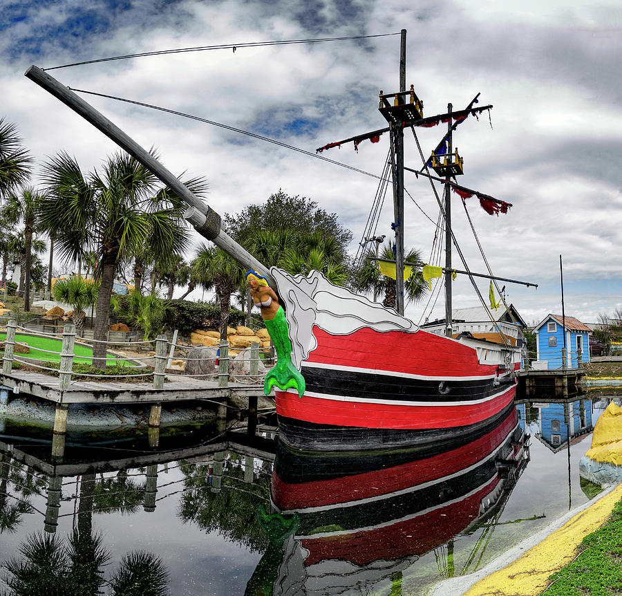 Pirate Ship themed miniature Golf in Myrtle Beach SC Photograph by Gary