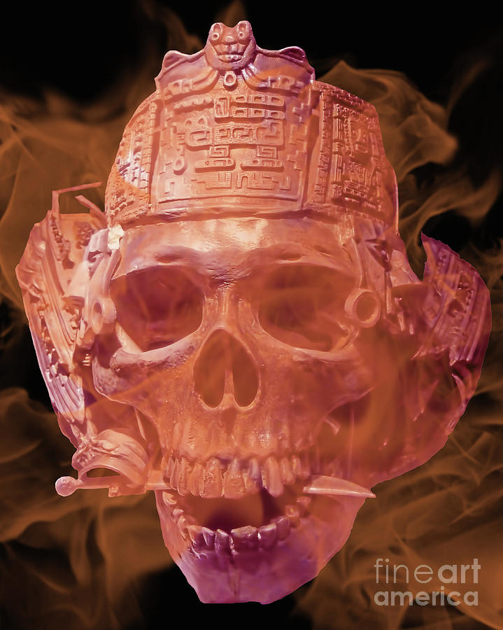 Pirate Skull On Fire Photograph by D Hackett