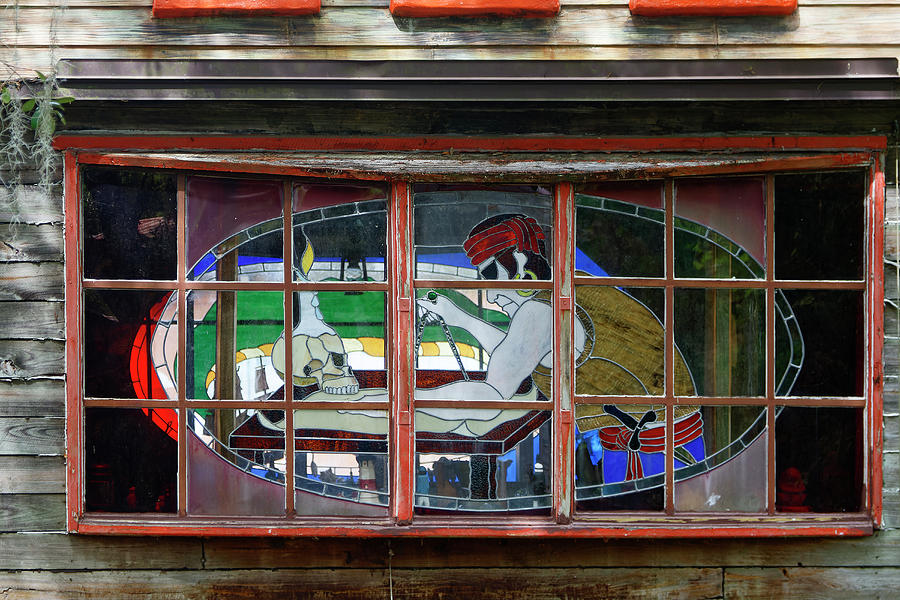Pirate Stained Glass Window Photograph by Sally Weigand