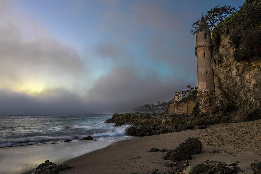 Pirate Tower Foggy Sunset Photograph by Scott Cunningham