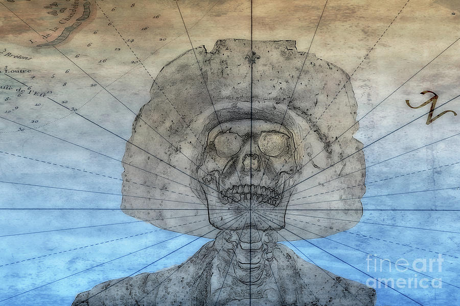 Pirate Treasure Map and Skull Digital Art by Randy Steele