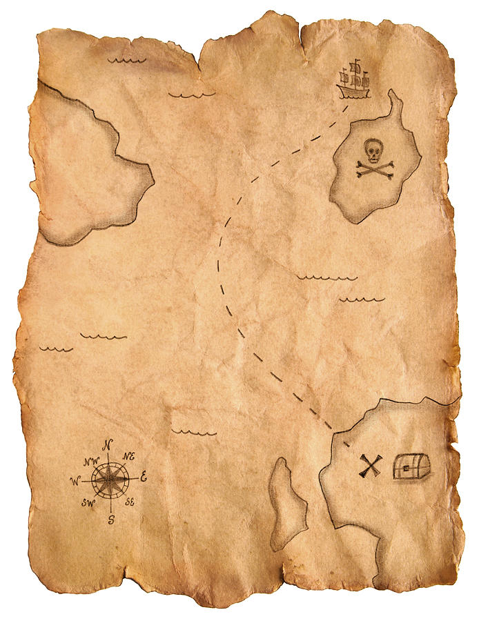 Pirate treasure map Photograph by Subjug