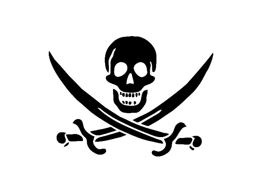 PIRATES. Jolly Roger with swords in BLACK Digital Art by Tom Hill ...