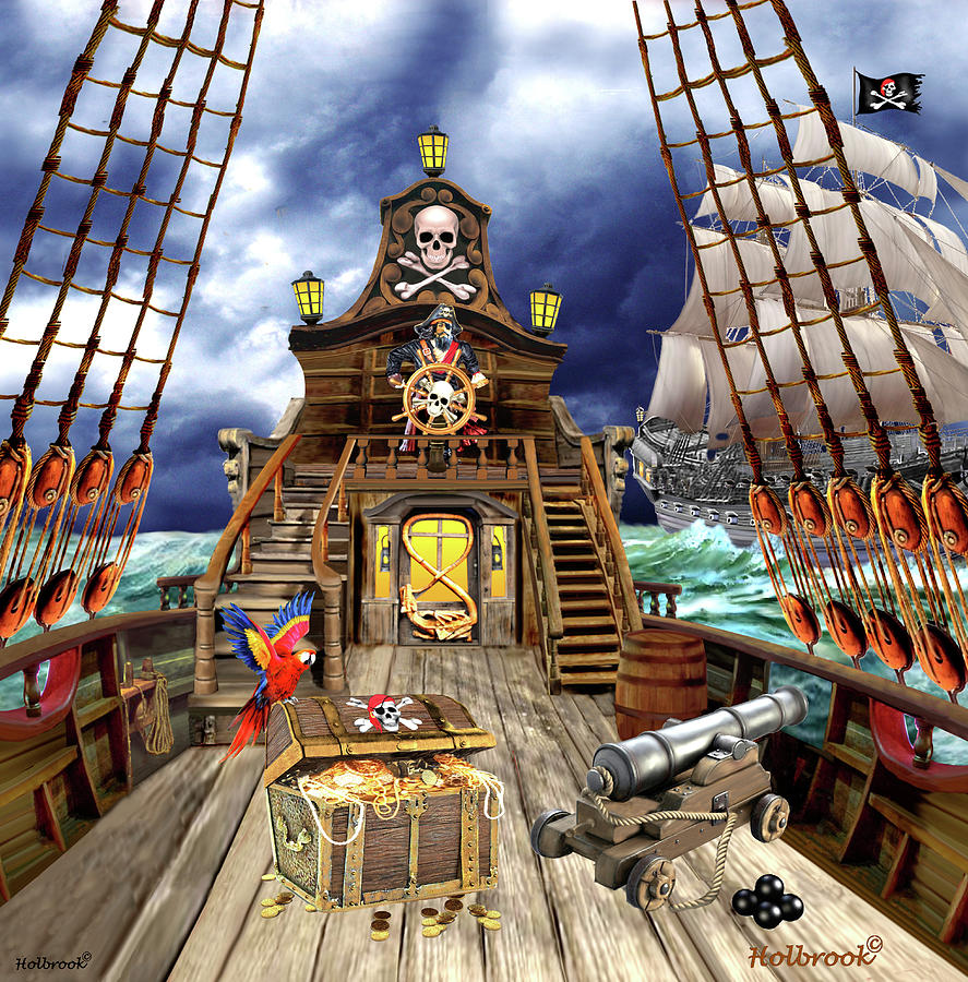Pirates Digital Art - Pirates Stolen Treasure by Glenn Holbrook